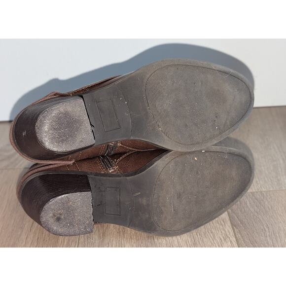 Womens Rampage Tailspin Lace-up Stacked 2.5 in Heel Booties Chestnut Brown 8.5 M - Picture 5 of 10